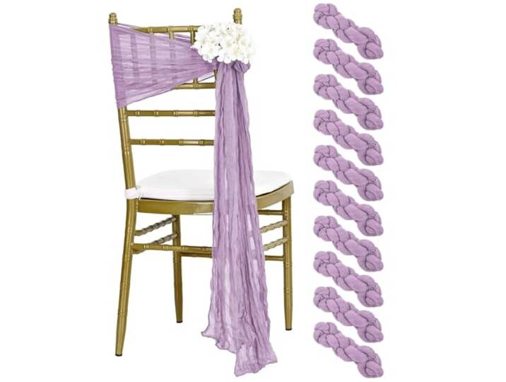 Stuhlschleifen für Hochzeiten 30PCS 30x275cm Hochzeit Grün Stuhl Schärpen Dekoration Gaze Bogen Abdeckung for Empfang Party(30PCS light purple)