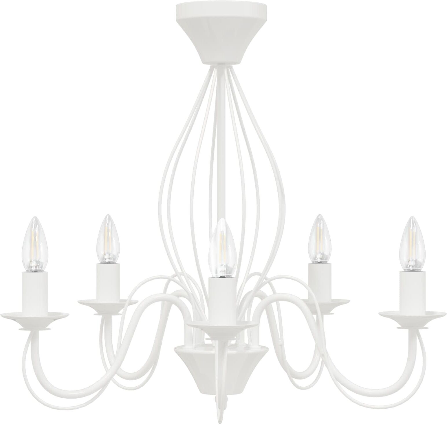 vidaXL Chandelier E14 métal Blanc Ø 52 x 47 cm