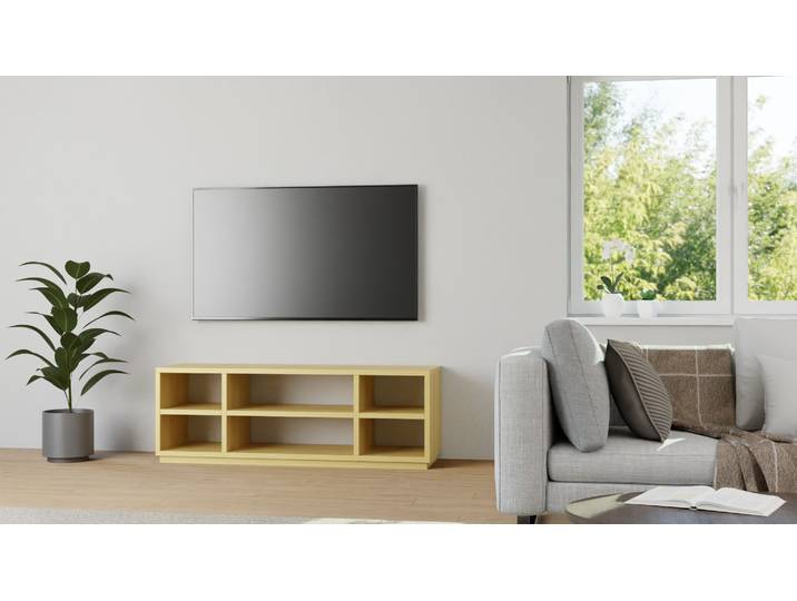 Offenes Sideboard aus Massivholz Birke Natur geölt