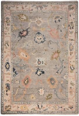 Alora Decor Lush Grey Floral Hand Knotted Traditional Wool Area Rug
