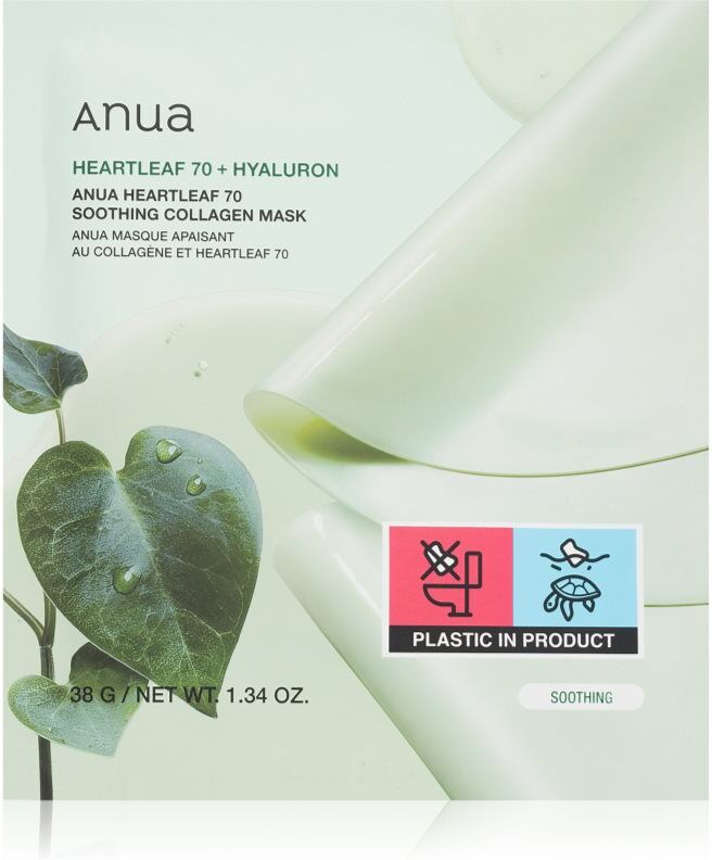 Anua Heartleaf 70% + Hyaluron Soothing Collagen Mask hydrating face mask with soothing effect 1 pc