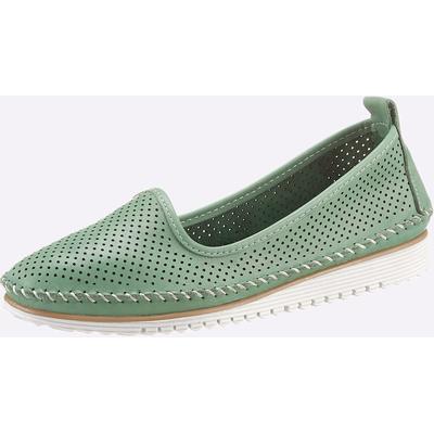 Slipper, Damen, Gr. 37, grün (mint), Leder, Schuhe Slipper
