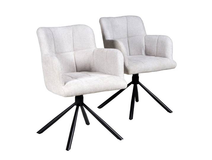 Lot de 2 chaises pivotantes, gris clair