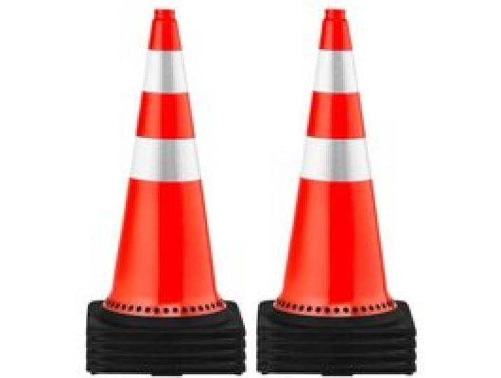 VEVOR Sicherheitskegel, 75 x 37 x 37 cm Verkehrskegel, orangefarbene PVC-Baukegel, Reflektierende Kragen, Verkehrskegel mit Schwarzer, Beschwerter Basis, Verwendet für Verkehrskontrolle