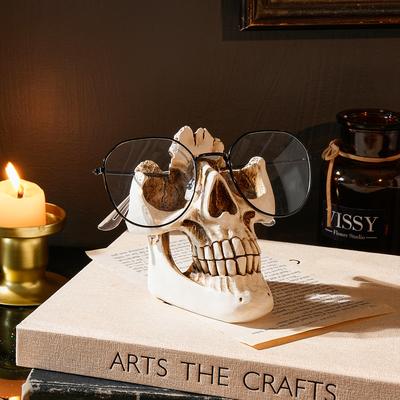 Lush Living Finds Skull Shaped Glasses Storage Rack, Halloween Decoration, Resin Material Home Decor Item Skull Shaped Glasses Storage Rack, Halloween Decoration, Resin Material Home Decor Item
