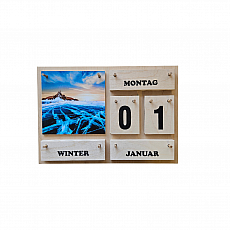 Bethel proWerk Jahreskalender Fresh - schwarze Schrift - Holz - klein - 40 x 27 cm 301759