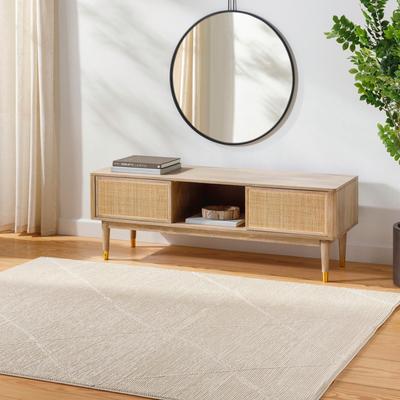 Livabliss Alder Machine Washable Subtle Trellis Area Rug.
