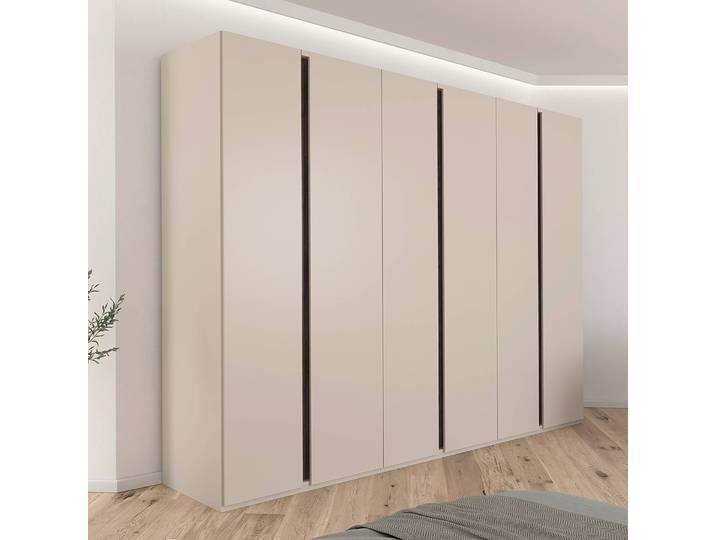 Drehtürenschrank Luana 301cm ohne Beleuchtung Beige/Kaschmir/Eiche Havanna Dekor Basic
