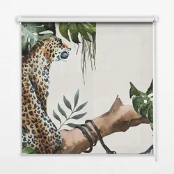 INNENROLLO - Fensterrollo - Rollo - 100x140 cm - Geparden auf einem Ast