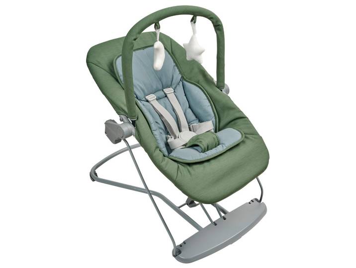My Baby Lou Schaukelwippe, Waldgrün, Kunststoff, 45x48-58x66 cm, Bezug abnehmbar, Bezug waschbar, Sicherheitsgurt, zusammenklappbar, Babymöbel & Kindermöbel, Babyzimmer, Babywippen & Babyschaukeln