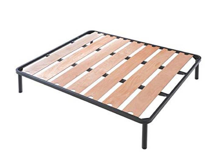 EVERGREENWEB Doppelbett Lattenrost 160x200 mit Breiten DAUBEN aus Buchenholz, Orthopädisch mit 4 abnehmbaren Füßen, Verstärkte Tragstruktur aus Eisen, Für alle Typen von Betten und Matratzen Lime