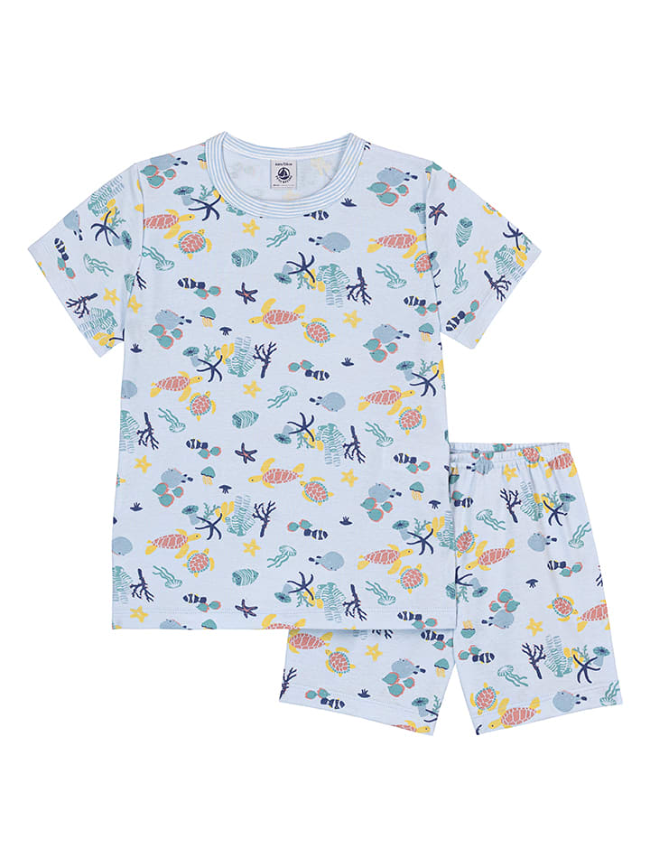 PETIT BATEAU Pyjama in Hellblau - 140