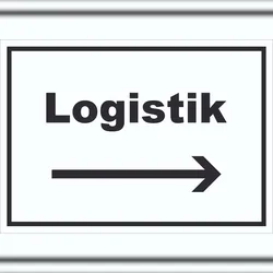 HB-Druck Logistik Schild mit Text und Richtungspfeil rechts Transport Versand waagerecht A3 (297x420mm)