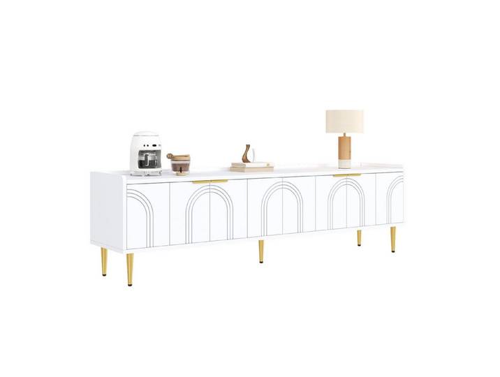 muvano TV-Schrank Lowboard TV Möbel mit strukturierter Tür und Stauraum 170 cm breit
