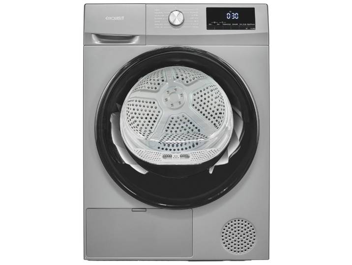 EXQUISIT Wärmepumpentrockner TWP703-010D , Energieeffizienz: D, grau, B:59,5cm H:84,5cm T:54cm, Trockner, Wärmepumpentechnologie für weniger Energieverbrauch, sehr sparsam, Wärmepumpentrockner
