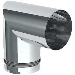 Jeremias PELLET-LINE Kniewinkel 90° Edelstahl unlackiert Ø 100 mm