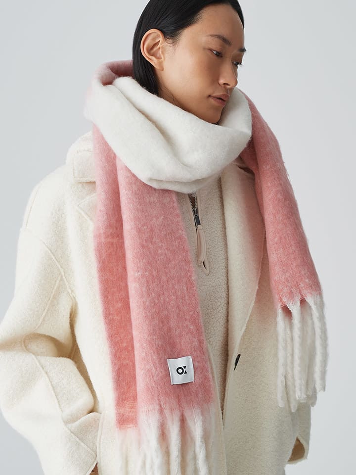 OPUS Schal "Amovi" in Rosa/ Weiß - (L)196 x (B)33 cm - onesize