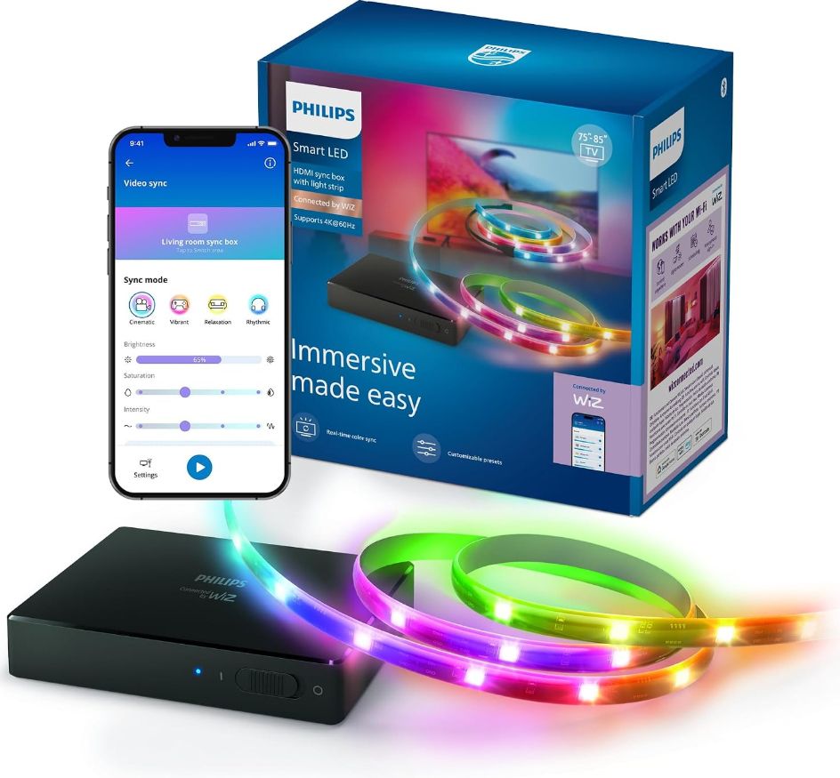 Philips HDMI Sync Box mit TV-Hintergrundbeleuchtung für TVs von 75-85" LED Set für intelligente Beleuchtung 3300 mm Multi 8721103160607