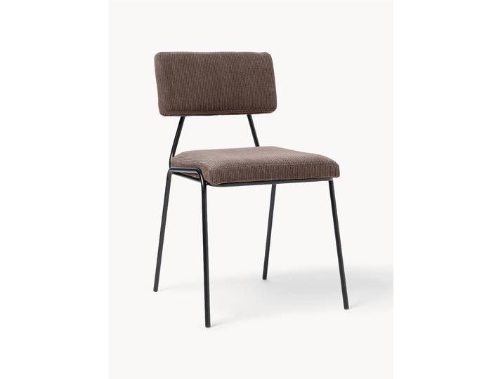 Chaises rembourrées en velours côtelé Mats, 2 pièces