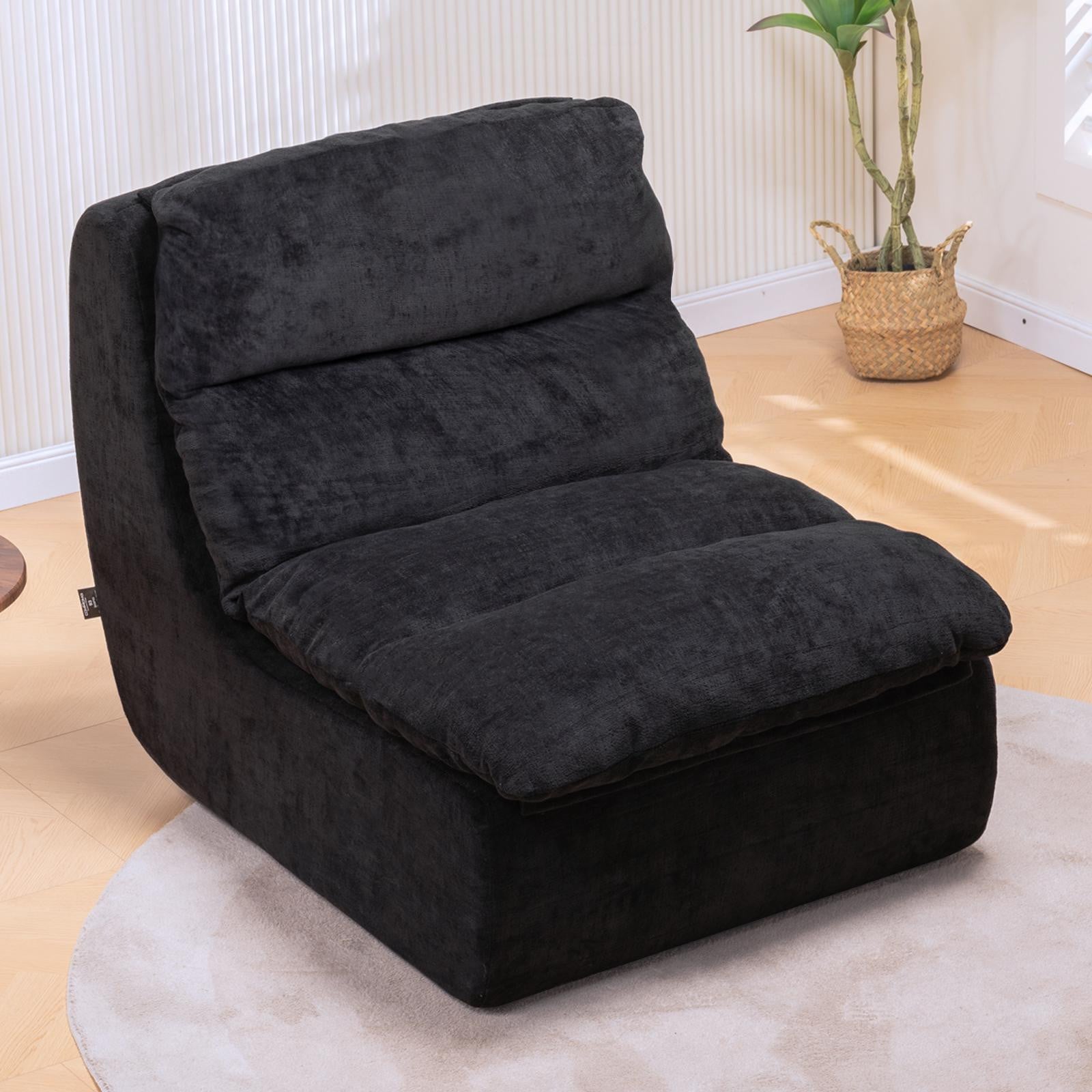 COMHOMA Comfortabele relaxfauteuil met diepe zit, zwart