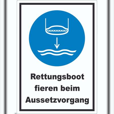 HB-Druck Rettungsboot fieren beim Aussetzvorgang Aufkleber A9 (37x52mm)