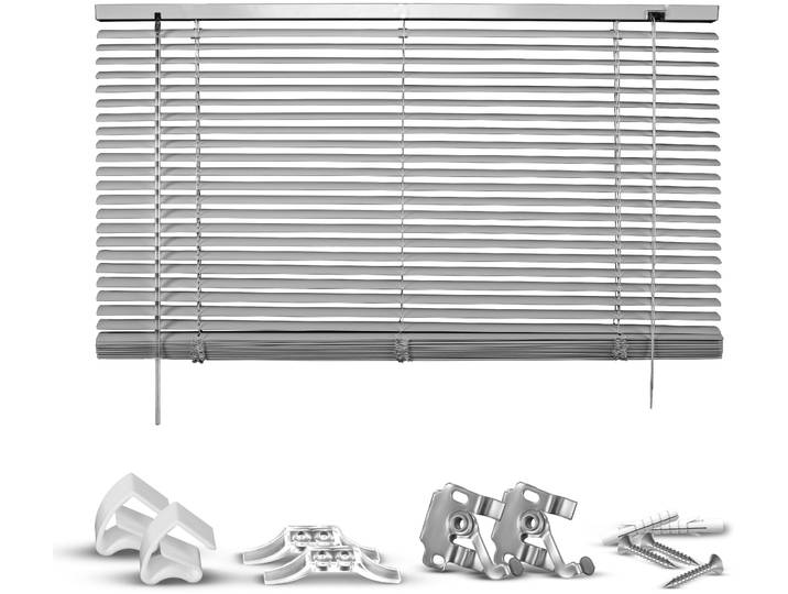 Jalousie GOOD LIFE Matti Gr. 48, silber (silberfarben, silber, weiß), B:95cm H:220cm, Jalousien, Jalousie, Klemmfix-Jalousie aus Aluminium