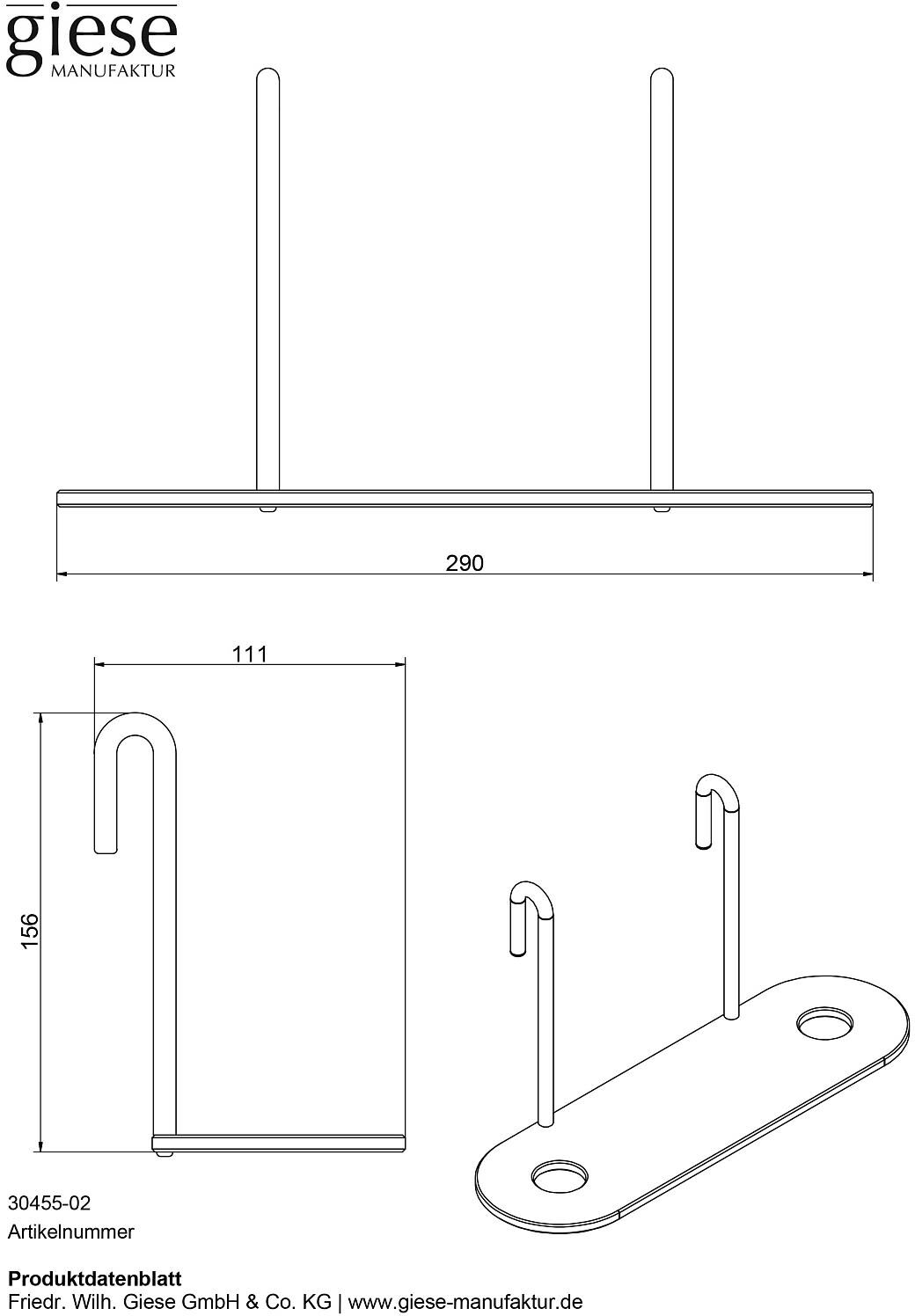 Giese Bodyguard Highboard mit Halter für Rasierer, Accessoires, 30455-02, chrom - chrom