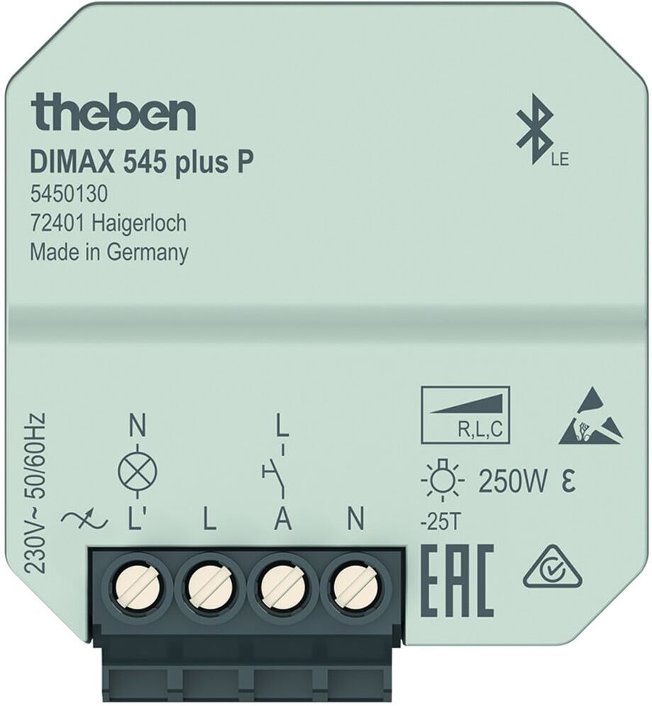 Theben UP-Universaldimmer APPbedienung,Zeitfk. DIMAX 545 plus P (5450130)