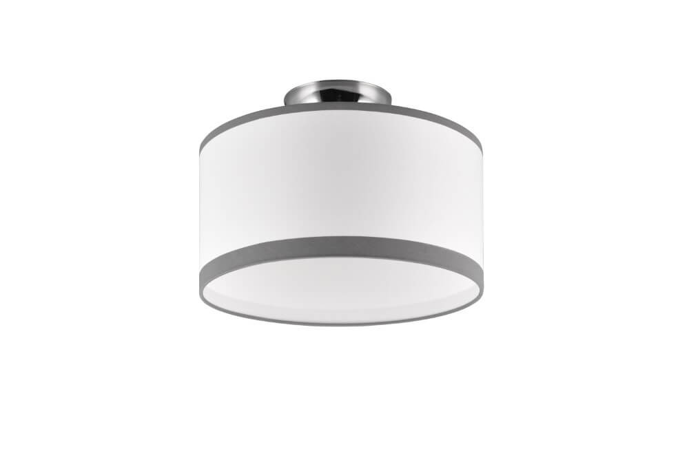 Trio Plafondlamp Davos Wit Modern Rond met Textiel en Metaal