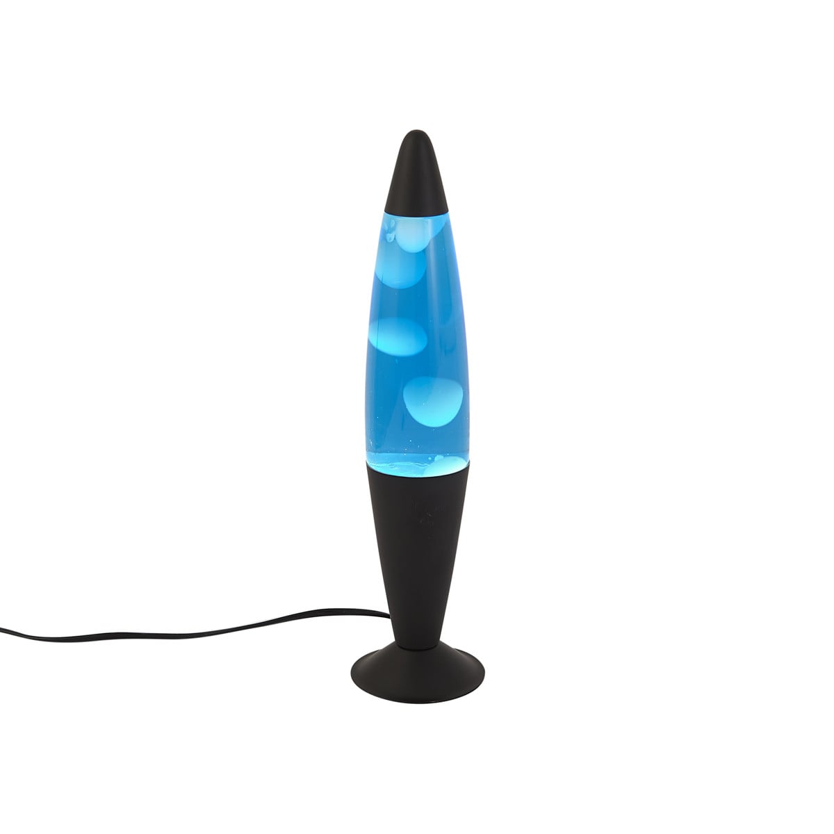 Qazqa Molten Lava lamp met blauwe en witte wax en warmwitte LED - zwart