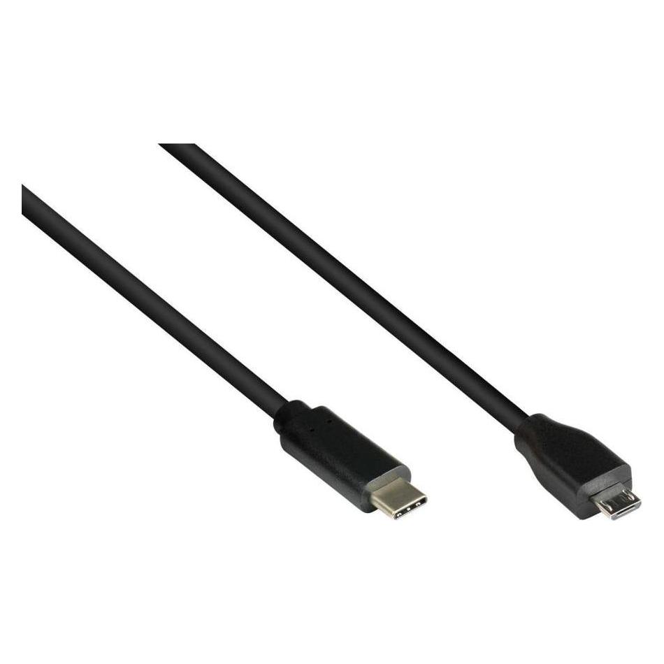 Varia SO-37356 - Anschlusskabel USB 2.0, USB 2.0 Micro B an USB-C, CU, schwarz, 0,5m (0.50 m, USB 2.0) (SO-37356)