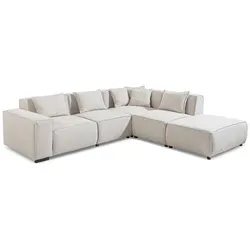 filippo Ecksofa Malta Stoff Grau, Weiß Grau /
