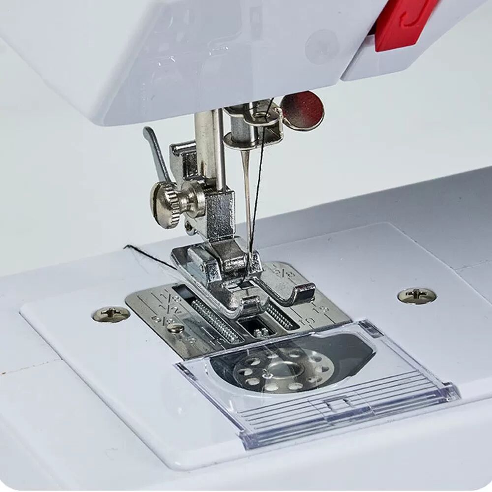 INF Multifunktionale elektrische Nähmaschine mit Doppelnaht - EU-Stecker, tragbare Mini-Haushaltsschneidemaschine
