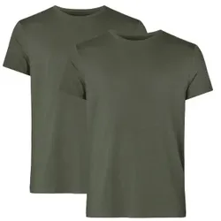 Resteröds 2P Organic Cotton Crew Neck Dunkelgrün Ökologische Baumwolle Medium Herren