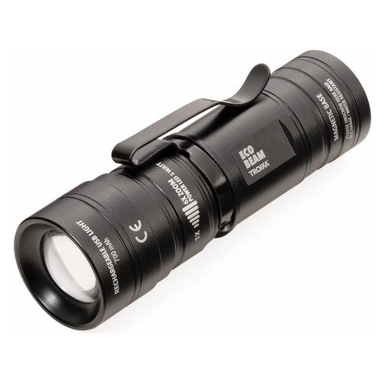 Troika ECO BEAM Taschenlampe mit LED-Licht, schwarz (8.20 cm, 240 lm) (TOR52/BK)