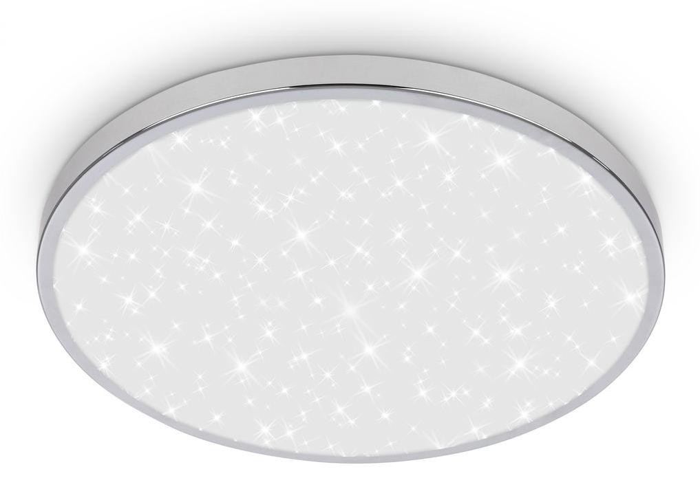 Briloner LED plafondlamp ronde badlamp met sterrenhemel design, chroom, Diameter: 33 cm