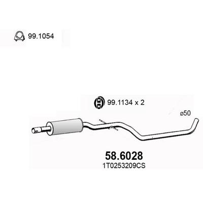 ASSO Mittelschalldämpfer 586028 für VW