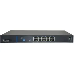Avizio Switch 16x RJ45 PoE 1Gb/s + 2x SFP Uplink 1Gb/s (16 Ports), Netzwerk Switch, Schwarz