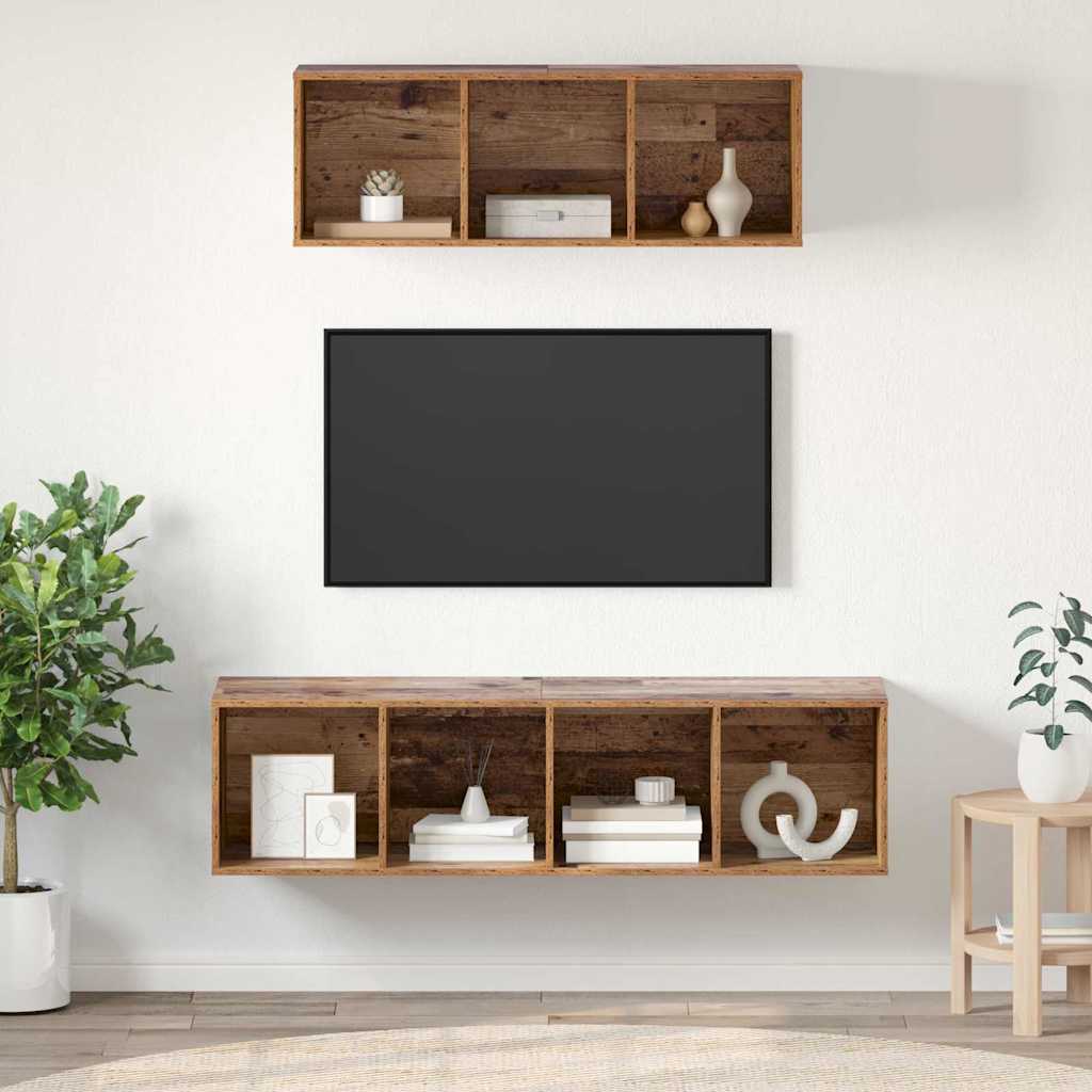 vidaXL Conjunto de mueble de TV 2 uds. Madera Vieja Marrón