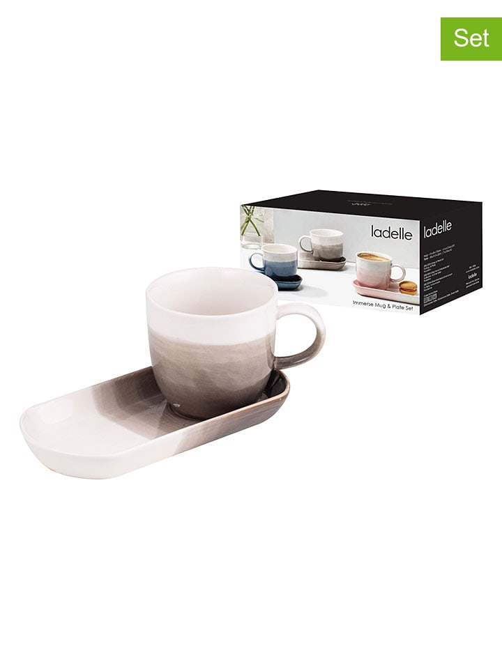 Ladelle 2tlg. Set: Kaffeetasse "Immerse Ombre" in Braun - onesize