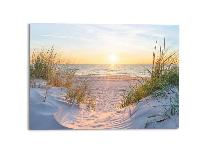 Deco-Panel REINDERS Sonnenuntergang in den Dünen , beige (farbe bild(er): beige), B:140cm H:100cm T:2cm, Bilder, Deco-Panel, Wohnzimmer - Beige - MDF - Landschaften - 140x100 cm