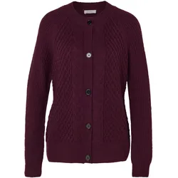 Tchibo - Strickcardigan mit Zopfmuster - Damen - Gr. XL - dunkelrot