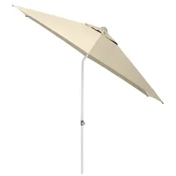 Kettler EASY PUSH Schirm Schirm Ø 230 cm, UPF 50+, silber/ natur, Aluminium/Polyester mit PU Beschichtung