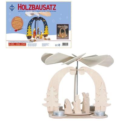 PEBARO 846 - Holzbausatz Weihnachtspyramide, 41 Teile, Holzkonstruktion zum Zusammenstecken