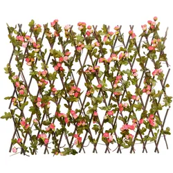 vidaXL Rankgitter mit Künstlichem Efeu Erweiterbar Dunkelrosa 180x60cm