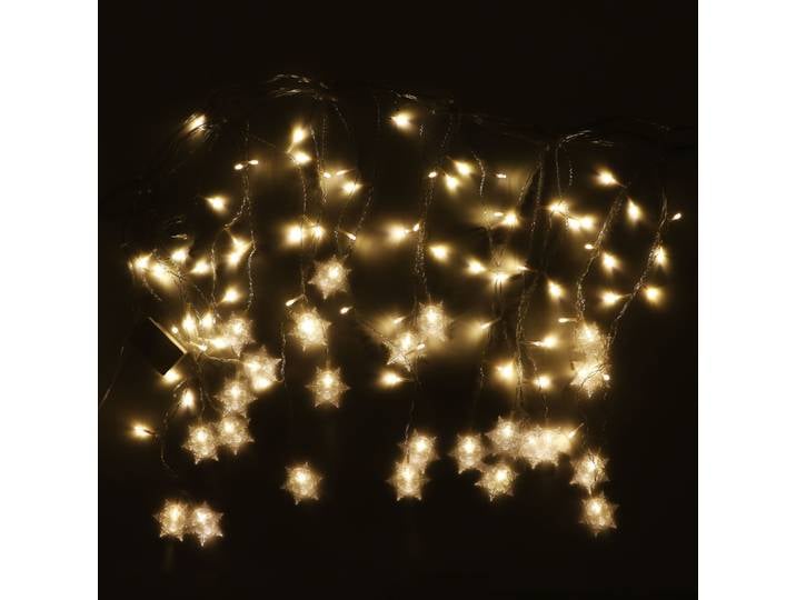 LED Lichtervorhang Schneeflocken 3.5 m warmweiss