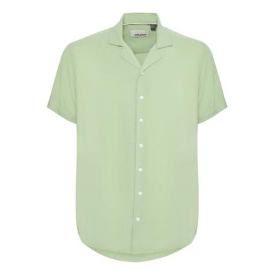 Kurzarmhemd BLEND "Kurzarmhemd BHShirt", Herren, Gr. L, N-Gr, grün (mistletoe), Obermaterial: 100% Viskose CV., Hemden