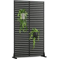 Casa.Pro, Trennwand, Trennwand Nodepp verzinkter Stahl 180x90 cm Schwarz (90 x 180 cm)