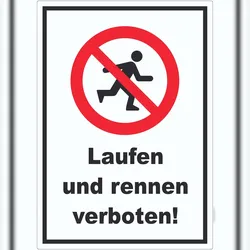 HB-Druck Laufen und Rennen verboten Aufkleber A6 (105x148mm)