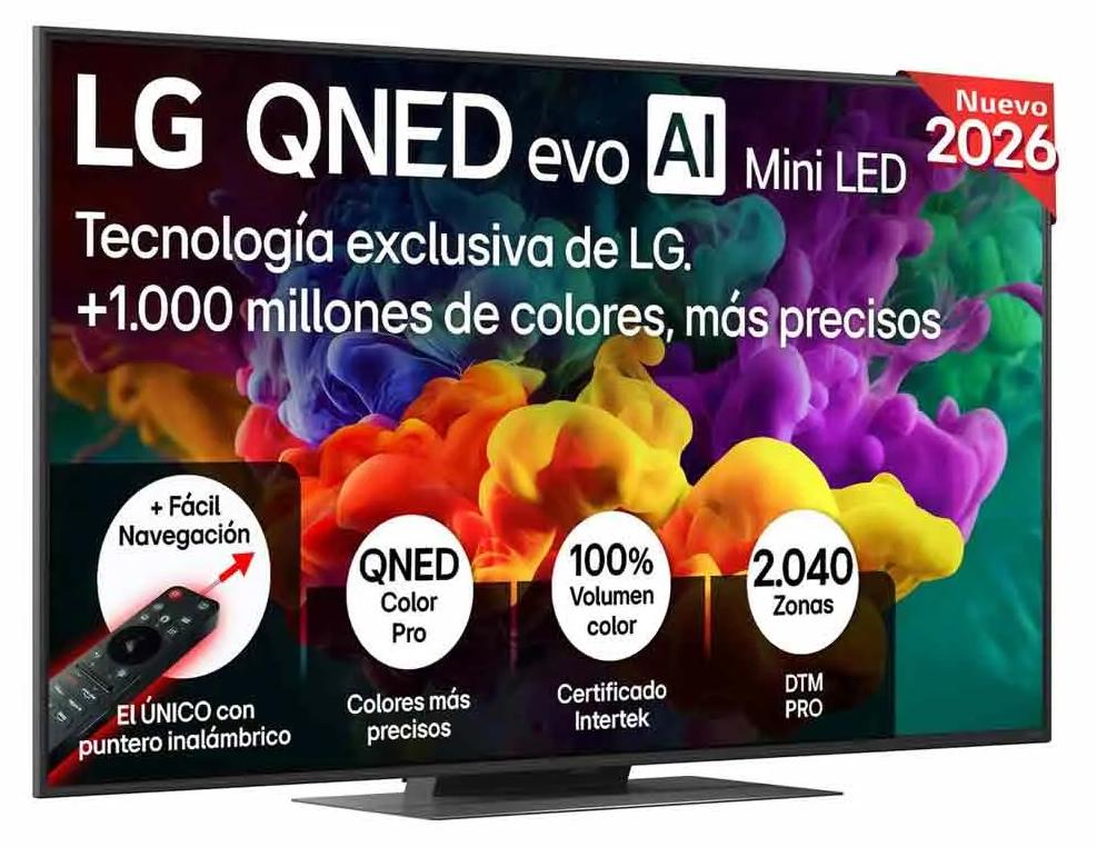 LG QNED evo AI MiniLED 55QNED86B6B, 139,7 cm (55"), 3840 x 2160 Pixel, QNED MiniLED, Smart-TV, WLAN, Schwarz